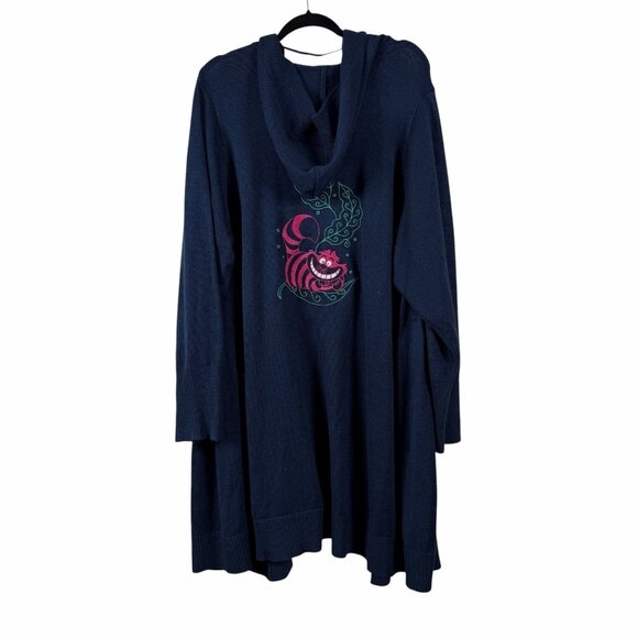Torrid Size 5X Navy Blue Disney Alice In Wonderland Cardigan With Hood Sweater - Picture 4 of 9